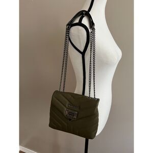 Marina Galanti olive green quilted leather bag